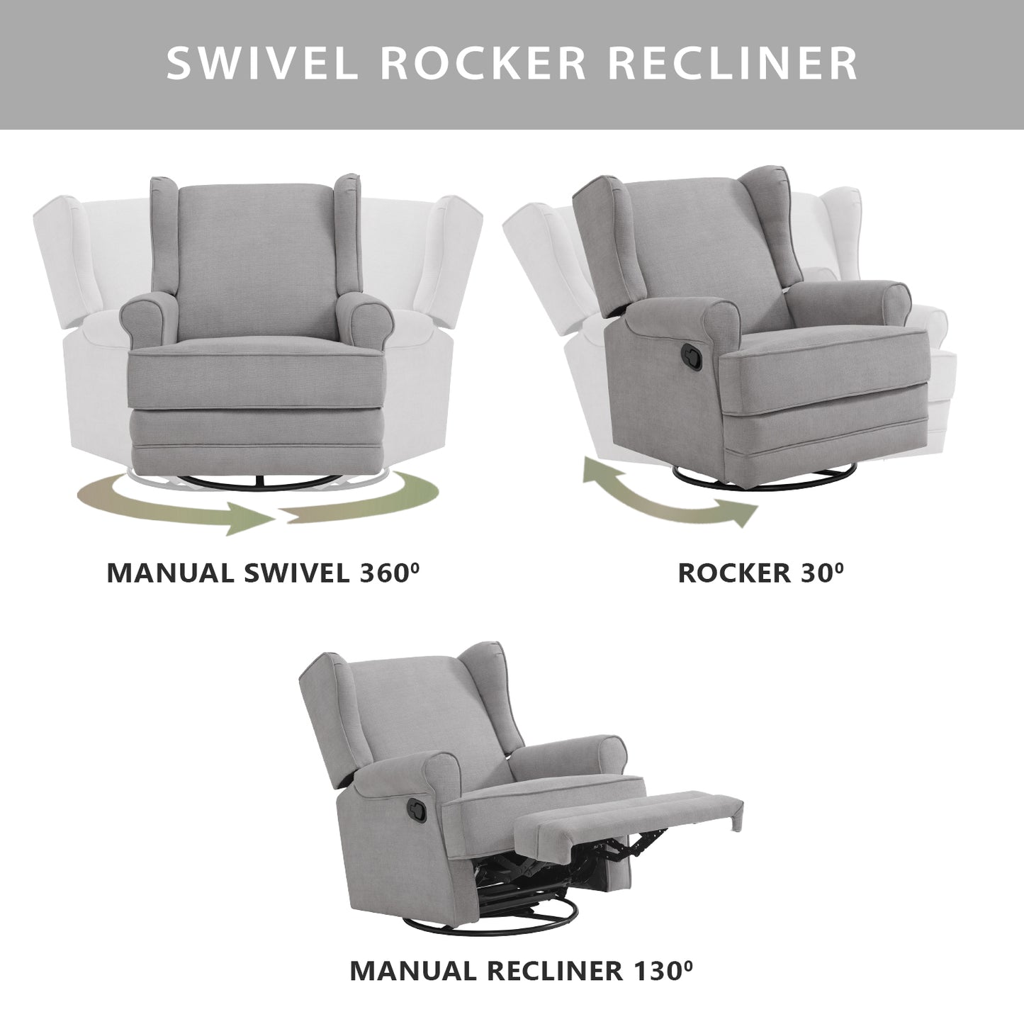 Teegan Swivel Rocker and Recliner