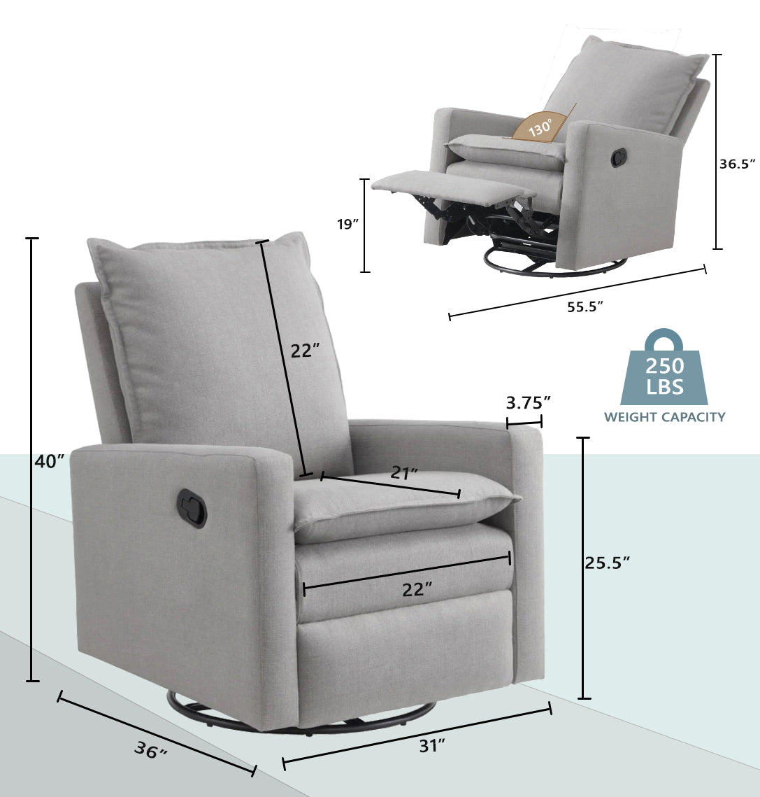 Uptown Swivel Rocker and Recliner