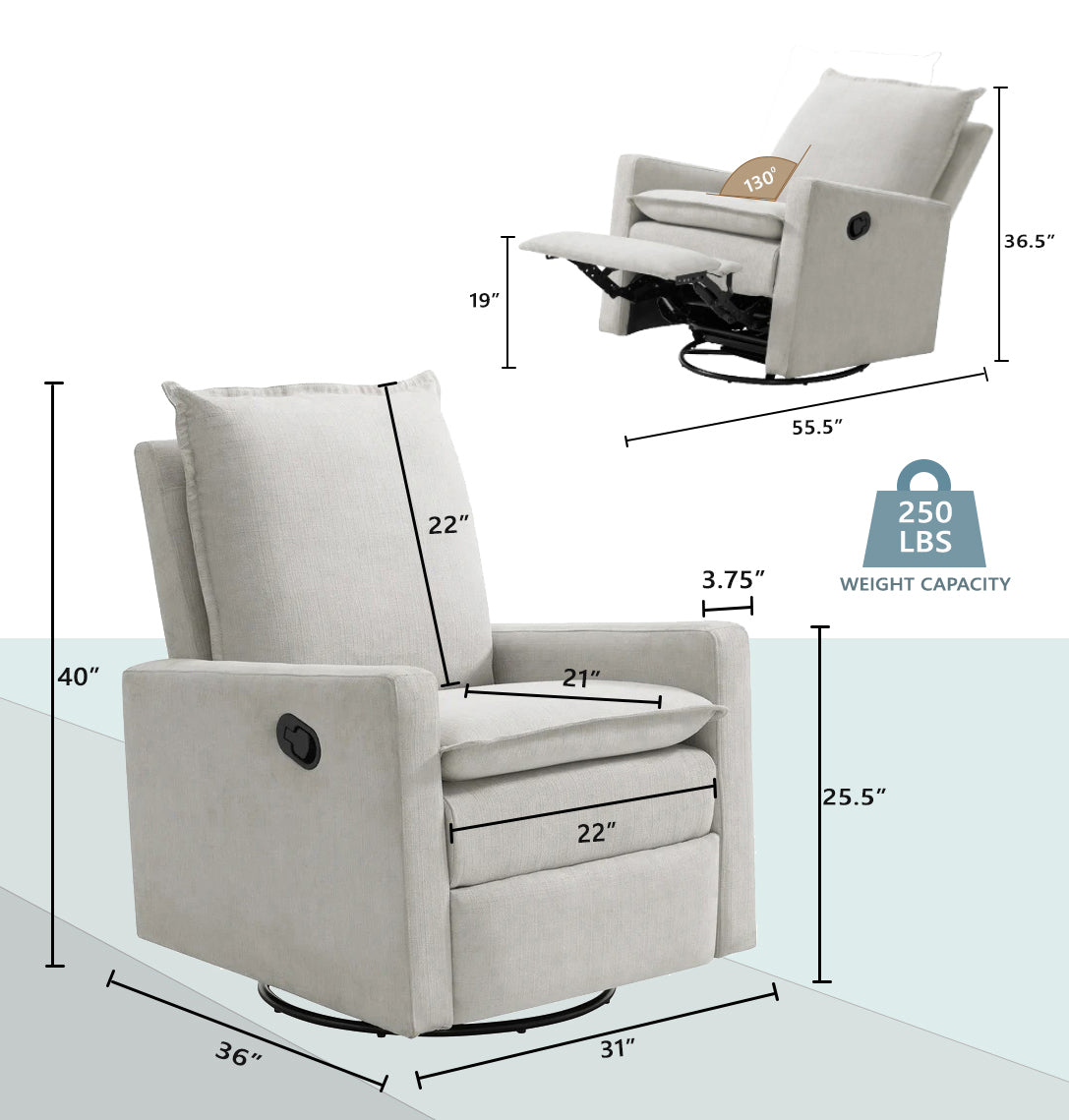 Uptown Swivel Rocker and Recliner