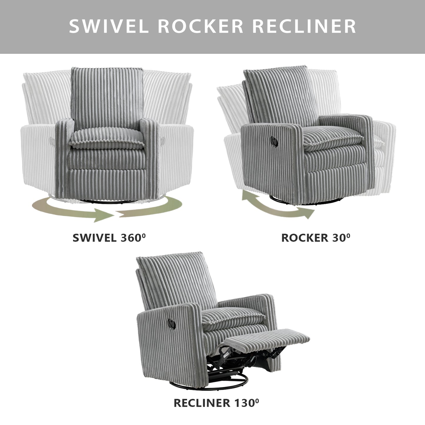 Uptown Swivel Rocker and Recliner