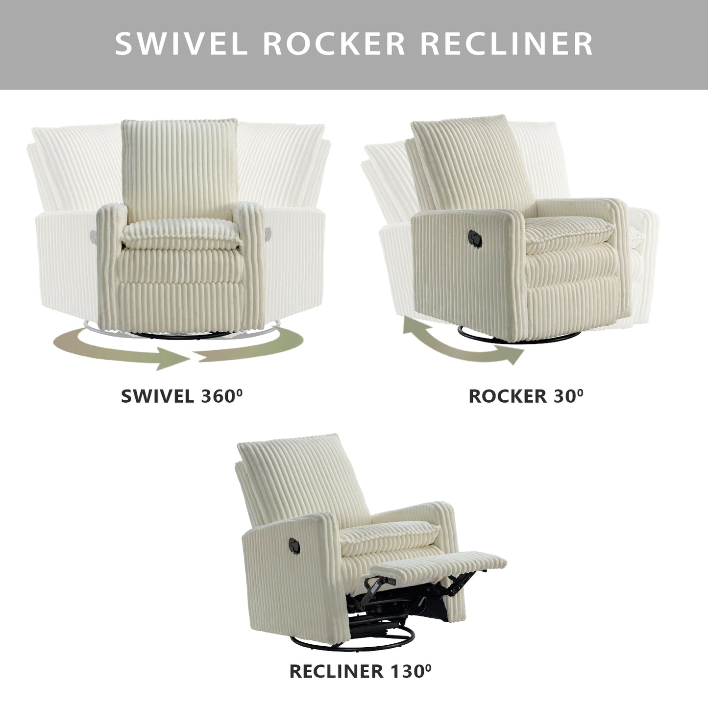 Uptown Swivel Rocker and Recliner