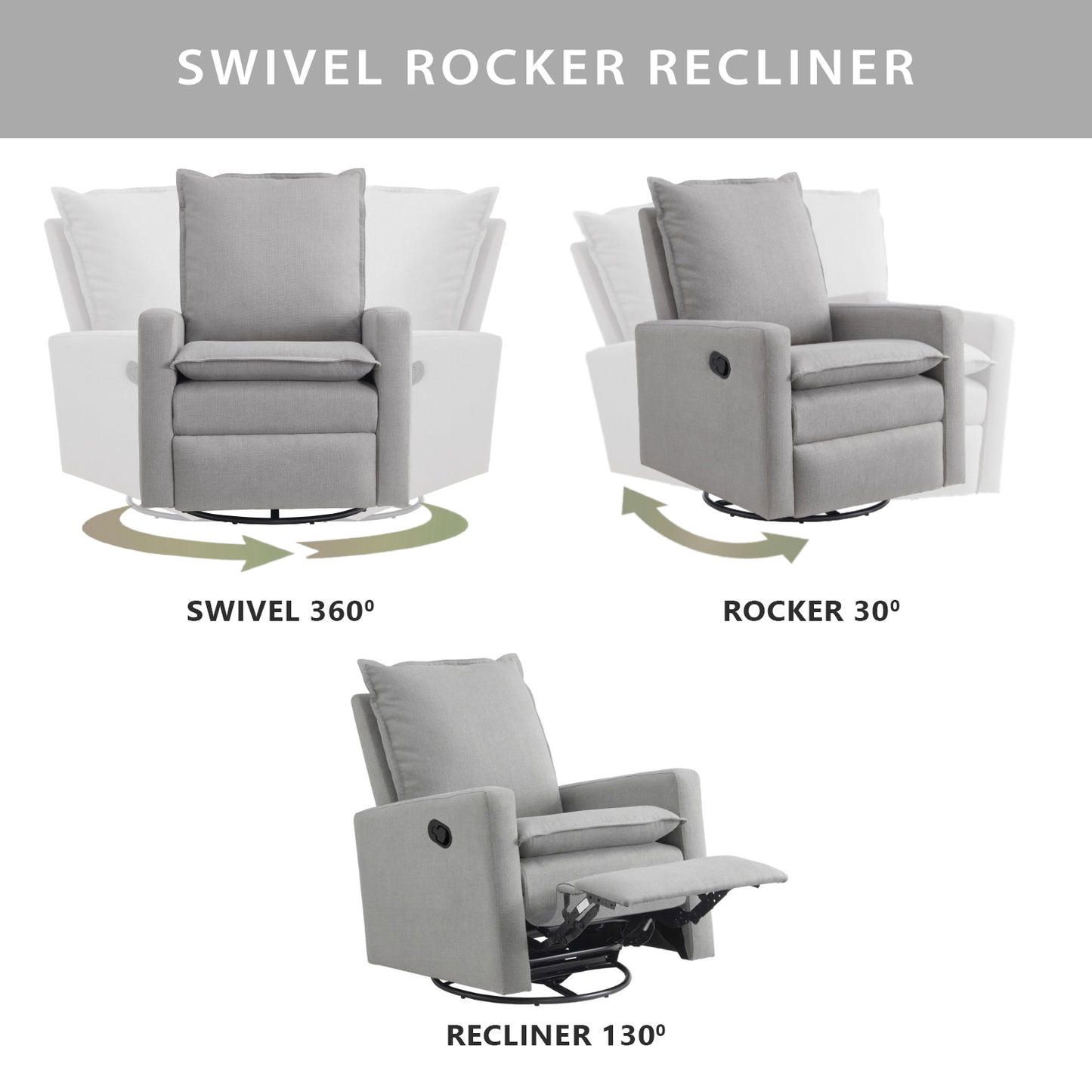Uptown Swivel Rocker and Recliner