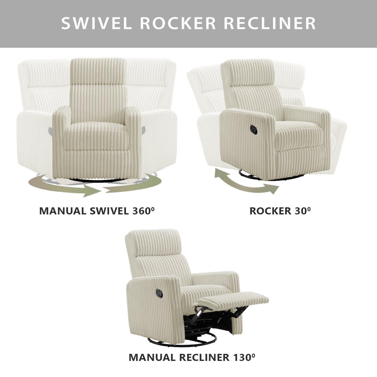 Uptown Swivel Rocker and Recliner