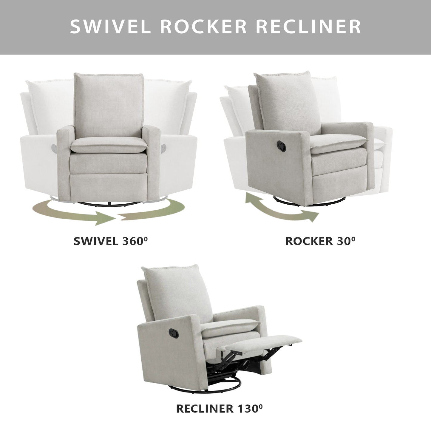Uptown Swivel Rocker and Recliner