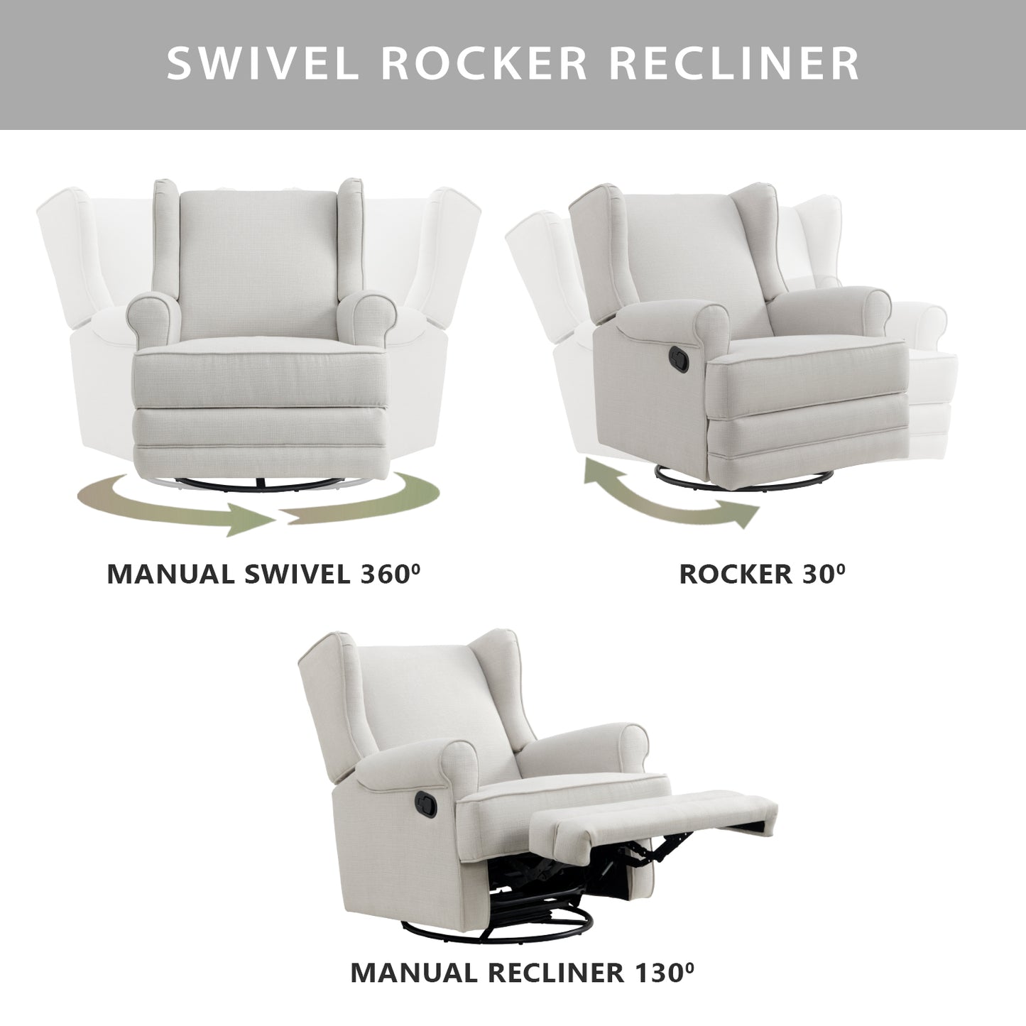 Teegan Swivel Rocker and Recliner