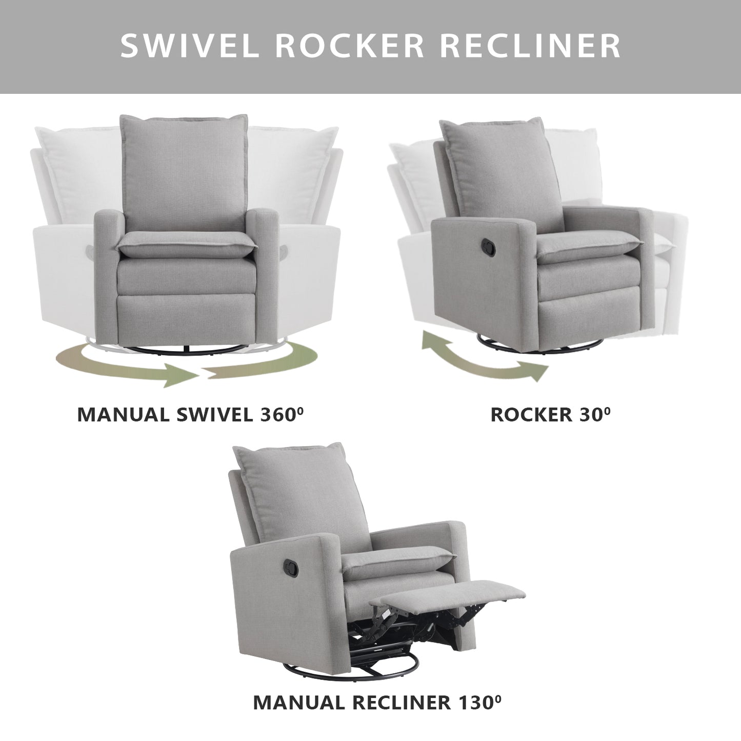Uptown Swivel Rocker and Recliner